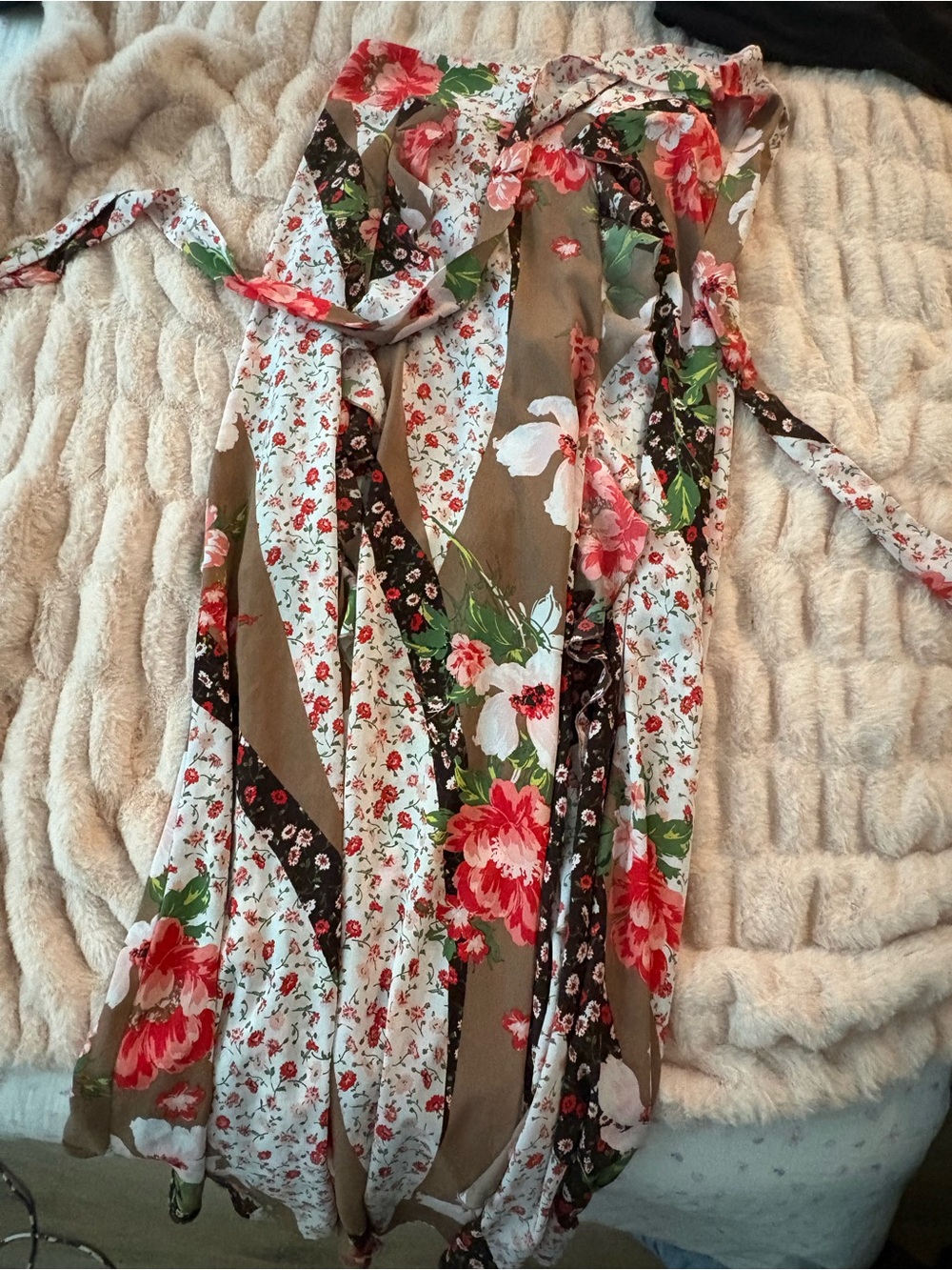 New York & Company Floral Maxi Skirt with Olive, Pink & White